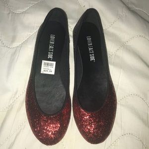 Lower East Side Ombré Red Sparkly Flats
